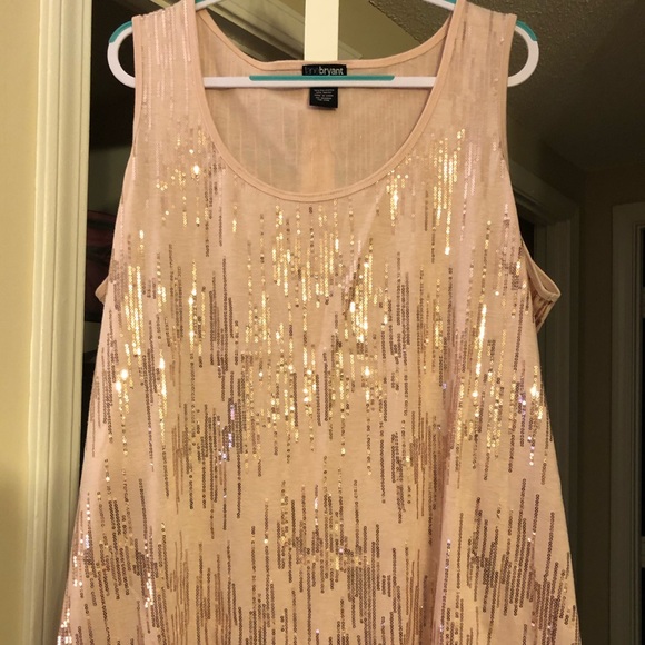 Lane Bryant Tops - Lane Bryant Champaign Sequenced Tank Top